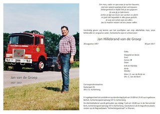 jan van de groep rouwkaart